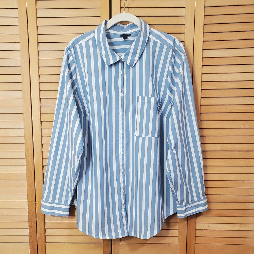 Torrid Madison Poplin Button-Up Long Sleeve Shirt 3X - Picture 7 of 10